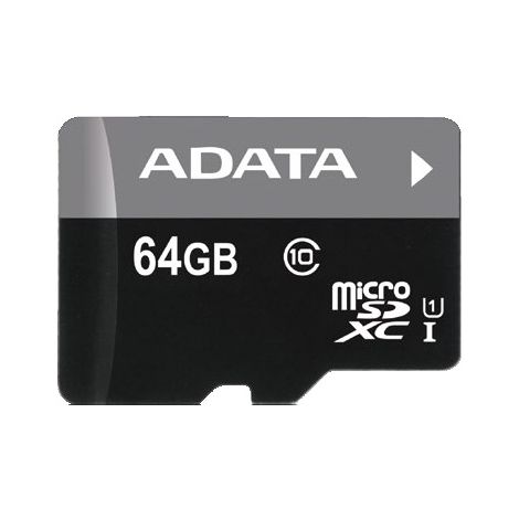 Adata/micro SD/64GB/50MBps/UHS-I U1 / adapter razreda 10/+ AUSDX64GUICL10-RA1