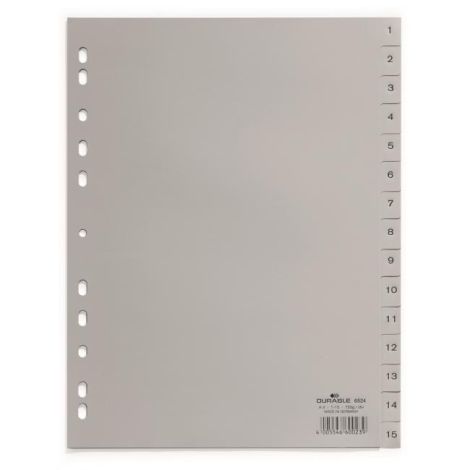 Plastični razdelilnik DURABLE 1-15 siv