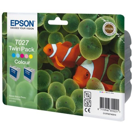 Kartuša Epson T027, dvojni paket, barvna (tricolor), original